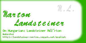 marton landsteiner business card